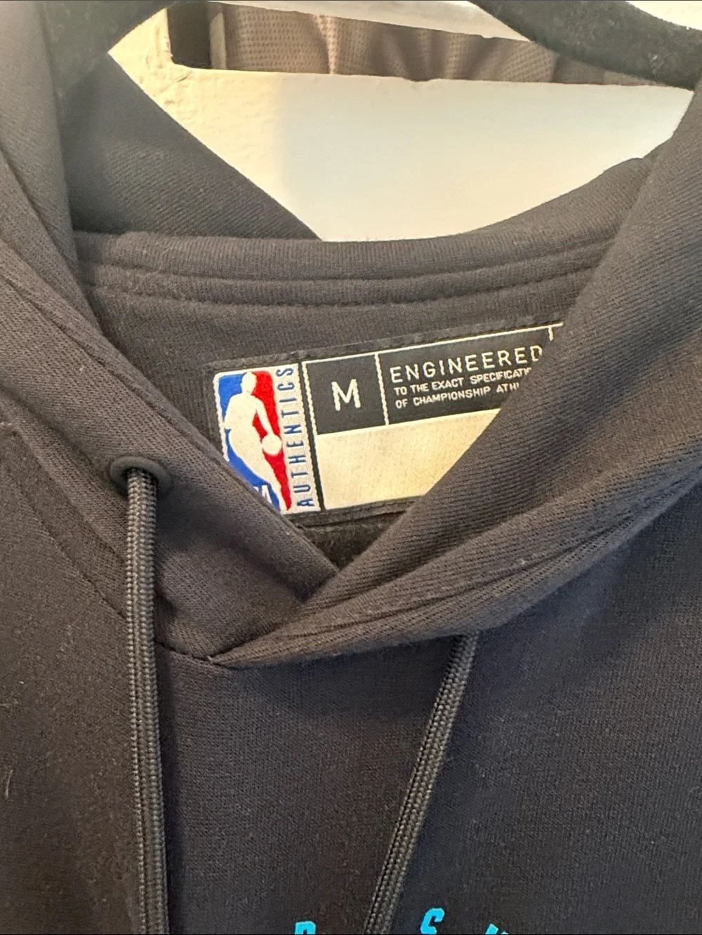 Jordan Black Hoodie with Teal Charlotte Hornets Logo